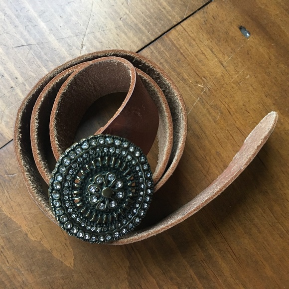 Fossil Vintage Leather Jeweled Brown Belt - Size L main image 10